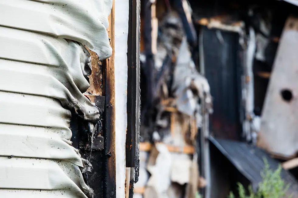 Fire Damaged Wall Fire Damaged Wall