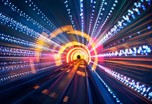 Tunnel With Vibrant Lights Tunnel With Vibrant Lights