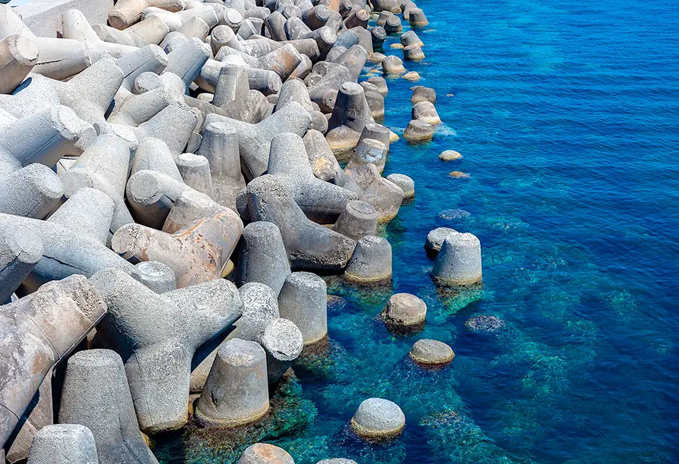 Tetrapods On Shoreline Tetrapods On Shoreline