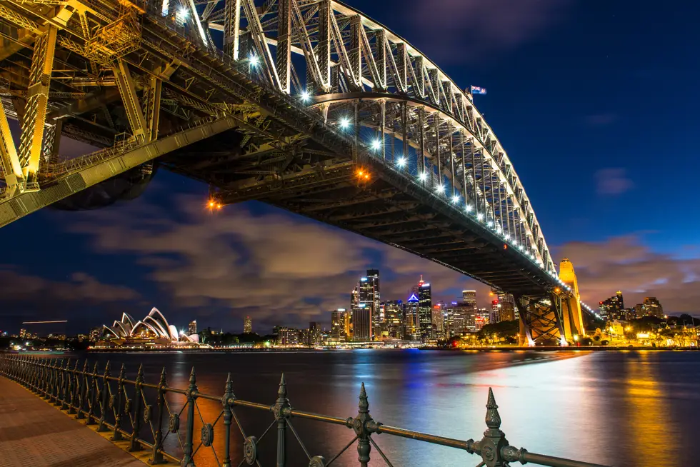 Ustralia_Sydney_Harbour Bridge At Night Close Up Ustralia_Sydney_Harbour Bridge At Night Close Up