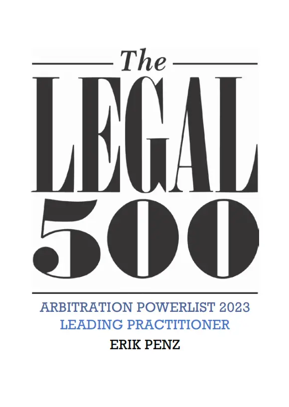 Legal 500 Arbitration Powerlist Logo 2023 Erik Penz