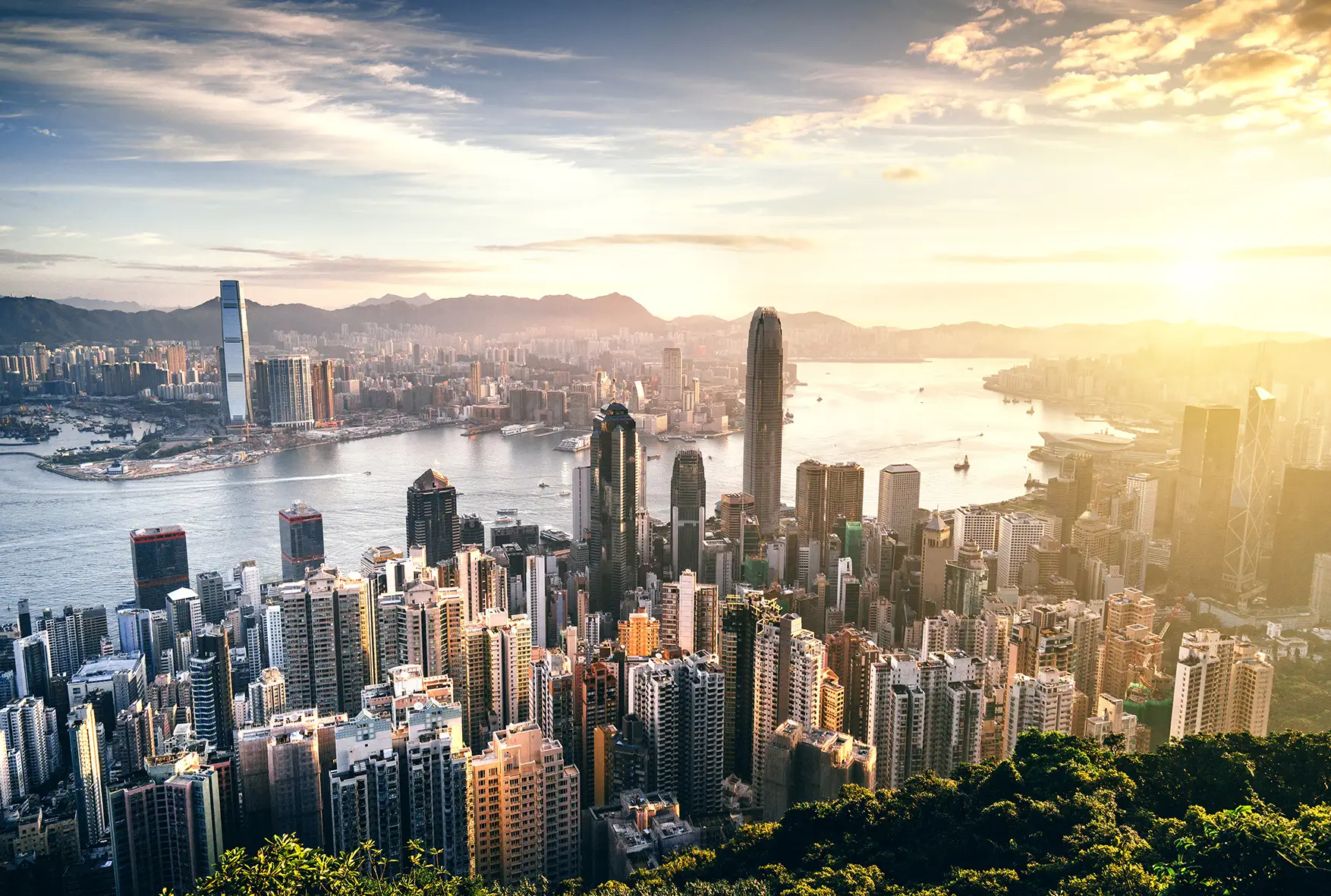 Hong Kong_Skyline At Sunrise